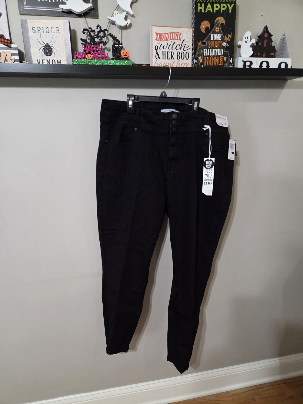 Celebrity Pink Black Skinny High-Rise Jeans